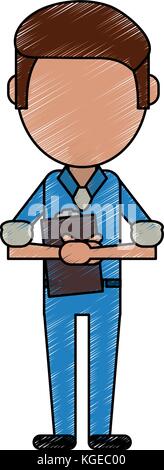 Courier avatar full body Stock Vector