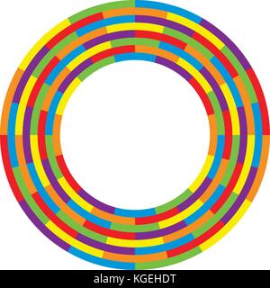 vector abstract background design of round wheel circle with rainbow spectrum colors Stock Vector