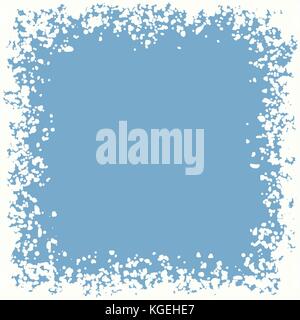 vector winter snow border background with copy space. christmas holiday frame with snowflakes. xmas illustration Stock Vector