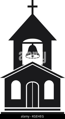 vector icon of church building isolated on white background. religious symbol of christian church Stock Vector