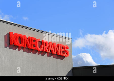 HYVINKAA FINLAND SEPTEMBER 26 2015 KONE Signage At KONE People hyvinkaa-finland-september-26-2015-kone-signage-at-kone-people