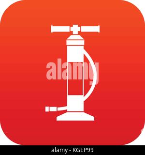 Hand air pump icon digital red Stock Vector