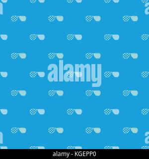 American glasses pattern seamless blue Stock Vector