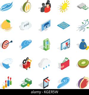 Universal icons set, isometric style Stock Vector