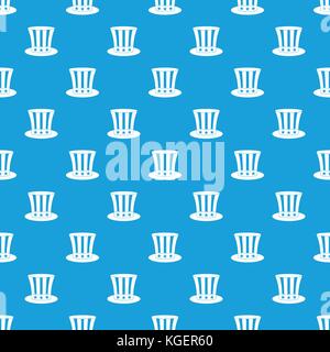 Uncle sam hat pattern seamless blue Stock Vector