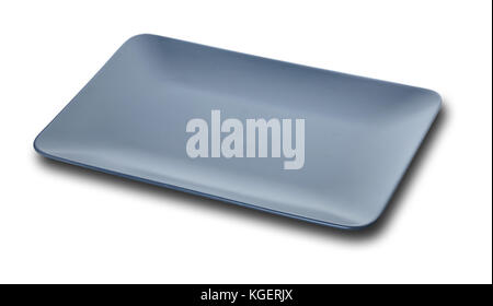 New empty rectangle plate on white isolated background Stock Photo