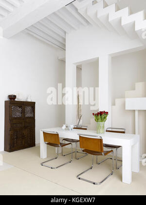 Living room in a white loft Stock Photo
