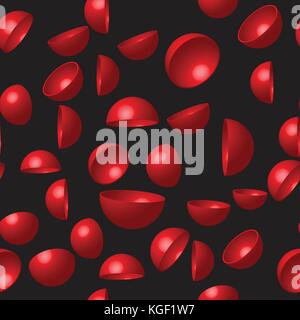Red Hemispheres Seamless Pattern Stock Vector