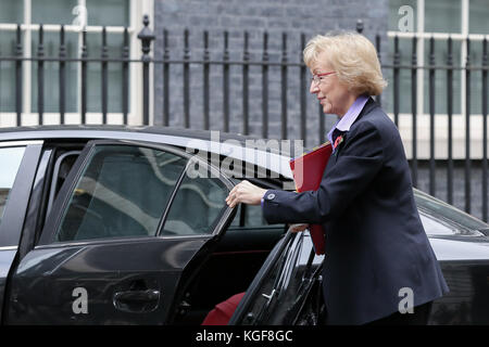 Downing Street. London, UK. 7th Nov, 2017. Andrea Leadsom, Lord President of the Council, and Leader of the House of Commons arrives in Downing Street. Credit: Dinendra Haria/Alamy Live News Stock Photo