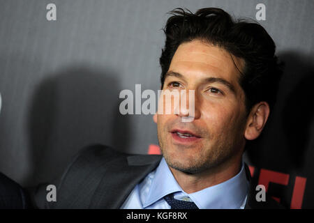 Jon Bernthal attends the Netfilx TV serious premiere of 'The Punisher' at AMC Loews on November 6, 2017 in New York City. Stock Photo