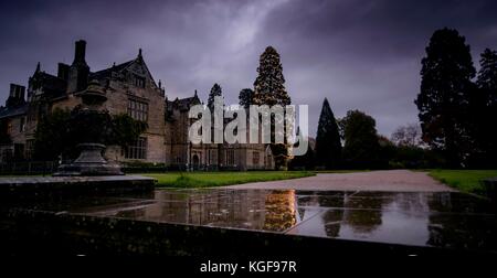 Wakehurst, West Sussex, UK. 7th November, 2017. Wakehurst, Kew's Botanic Garden in West Sussex is decorating its giant Christmas tree for the 25th year running. Arborists and horticultural staff started early in the morning to adorn the tree with 1800 LED lights. It took seven hours to complete the task. The giant redwood, which is the tallest living Christmas tree in England is now 37 meters tall. Credit: Jim Holden/Ģ����ý Live News Stock Photo