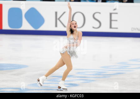 Moscow, Russia. 20th Oct, 2017. Mariah Bell (USA) Figure Skating : ISU Grand Prix of Figure Skating 2017/2018 'Rostelecom Cup' Ladies Short program at the Megasport Arena in Moscow, Russia . Credit: Mutsu Kawamori/AFLO/Alamy Live News Stock Photo