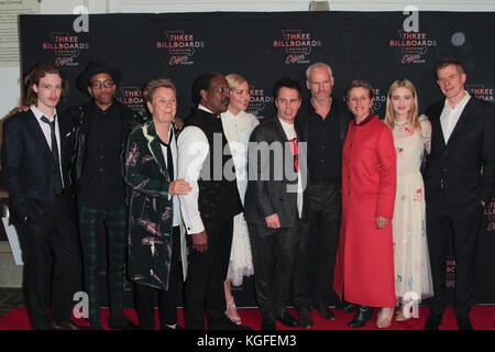 Brooklyn, NY, USA. 7th Nov, 2017. Caleb Landry Jones, Darrell Britt Gibson, Sandy Martin, Clarke Peters, Abbie Cornish, Sam Rockwell, Director Martin McDonagh, Frances McDormand, Kathryn Newton and composer Graham Broadbent attend the premiere of Three Billboards Outside Ebbing, Missouri at BAM Credit: Rahav Segev/ZUMA Wire/Alamy Live News Stock Photo