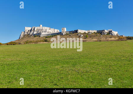 Spis Castle in Slovakia. Spissky hrad, National Cultural Monument UNESCO, one of the largest castles in Central Europe. Stock Photo