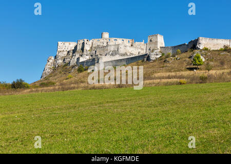 Spis Castle in Slovakia. Spissky hrad, National Cultural Monument UNESCO, one of the largest castles in Central Europe. Stock Photo
