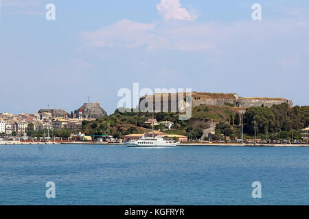 old and new fortress Corfu town Greece Stock Photo