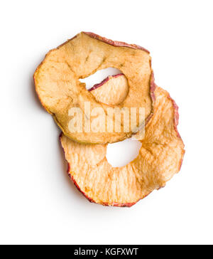 Tasty dried apples isolated on white background. Stock Photo