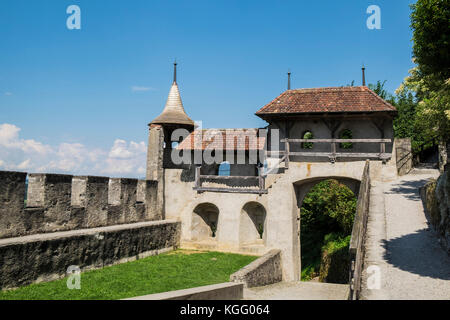 Switzerland,canton Fribourg,Gruyeres,old town Stock Photo