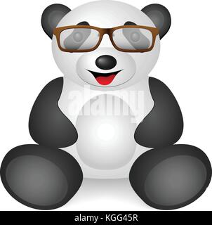 Premium Vector  Cute panda bear with glasses illustration.