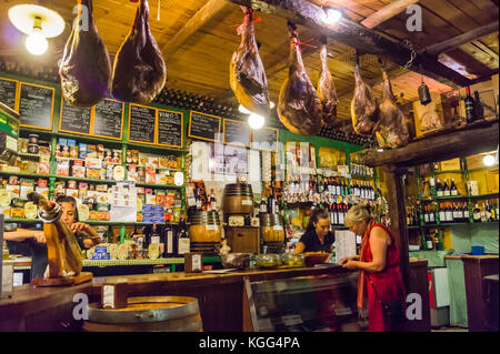 Interior of La Antigua Abaceria tapas bar, Calle Pureza, Triana, Seville, Andalucia, Spain Stock Photo