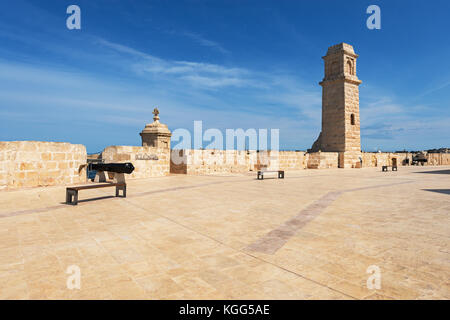 Fort Saint Angelo (Malta). Level 2 in the northeastern part of the fort Stock Photo