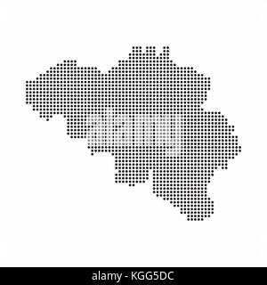 Belgium country map made from abstract halftone dot pattern Stock Vector