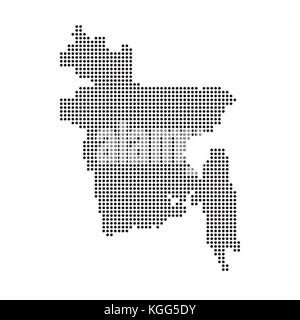 Bangladesh country map made from abstract halftone dot pattern Stock Vector