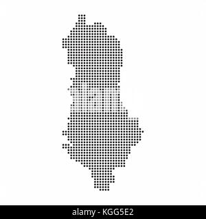 Albania country map made from abstract halftone dot pattern Stock Vector