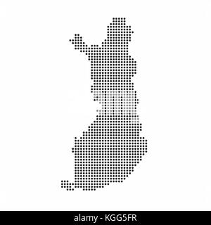 Finland country map made from abstract halftone dot pattern Stock Vector