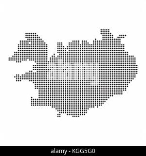 Iceland country map made from abstract halftone dot pattern Stock Vector