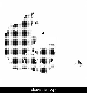 Denmark country map made from abstract halftone dot pattern Stock Vector
