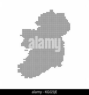 Ireland country map made from abstract halftone dot pattern Stock Vector