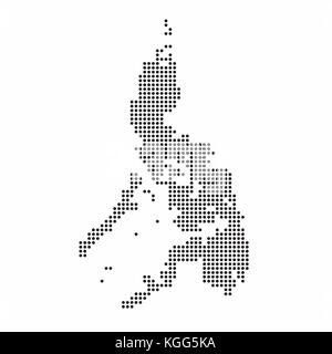 Philippines country map made from abstract halftone dot pattern Stock Vector