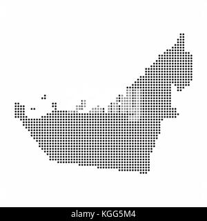 United Arab Emirates map with dotted pattern vector illustration Stock ...