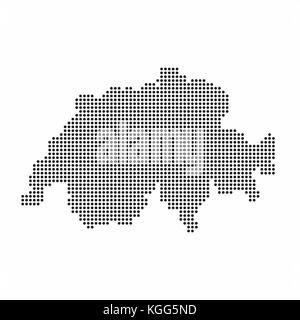 Switzerland country map made from abstract halftone dot pattern Stock Vector