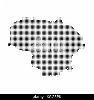 Lithuania country map made from abstract halftone dot pattern Stock Vector