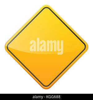 Road yellow sign on white background. Road traffic control.Lane usage. Stop and yield. Regulatory sign. Street. Stock Vector