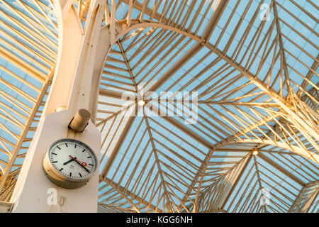 Lisbon, PORTUGAL, October 30, 2017: Platforms at Gare do Oriente (Lisbon Oriente Station), large Portuguese intermodal transport hub Stock Photo