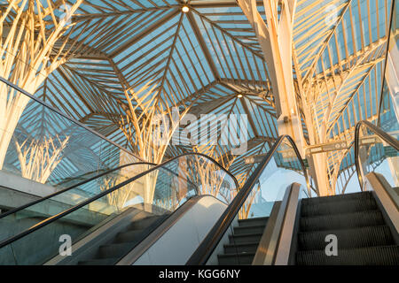 Lisbon, PORTUGAL, October 30, 2017: Platforms at Gare do Oriente (Lisbon Oriente Station), large Portuguese intermodal transport hub Stock Photo