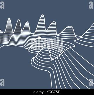 Topographical map of the locality, vector illustration Stock Vector