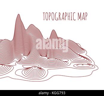Topographical map of the locality, vector illustration Stock Vector