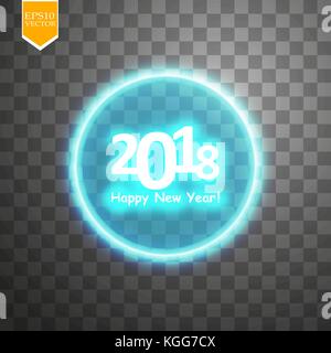 happy new year 2018 with target on transparent backgraund background. vector Stock Vector