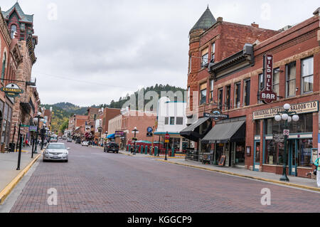 DEADWOOD, SOUTH DAKOTA - SEPTEMBER 22: Historic town of Deadwood, South Dakota made famous as the location where Wild Bill Hickok was killed in 1876 Stock Photo