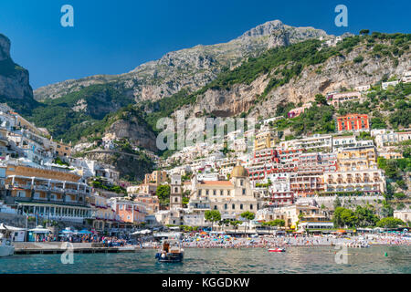 The village of Positano along the Amalfi Coast in southern Italy Stock Photo