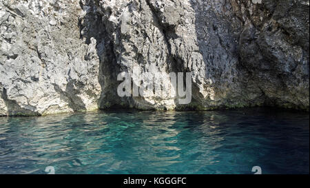 amazing blue cave in bisevo croatia Stock Photo