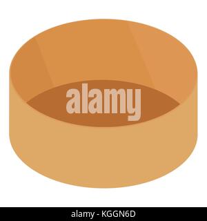 Vector illustration realistic isometric 3d brown round box for hat. Stock Vector
