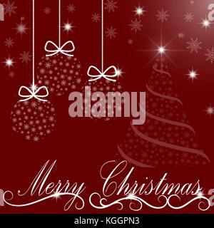Christmas background of transparent balls, Christmas trees and g Stock Vector
