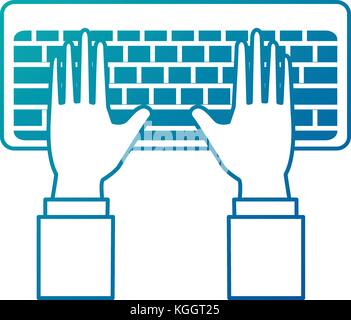 hands human with keyboard vector illustration design Stock Vector