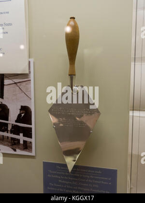 Trowel used by President Herbert Hoover in laying the cornerstone of the Supreme Court Building, Washington DC, United States. Stock Photo