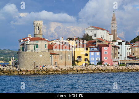 piran slovenia koper venice tartini church Stock Photo